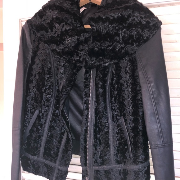 Free People Faux Leather and Lamb Jacket - Picture 7 of 8